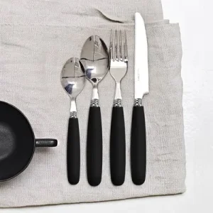 Bestickset rostfritt/gummi 24-del svart