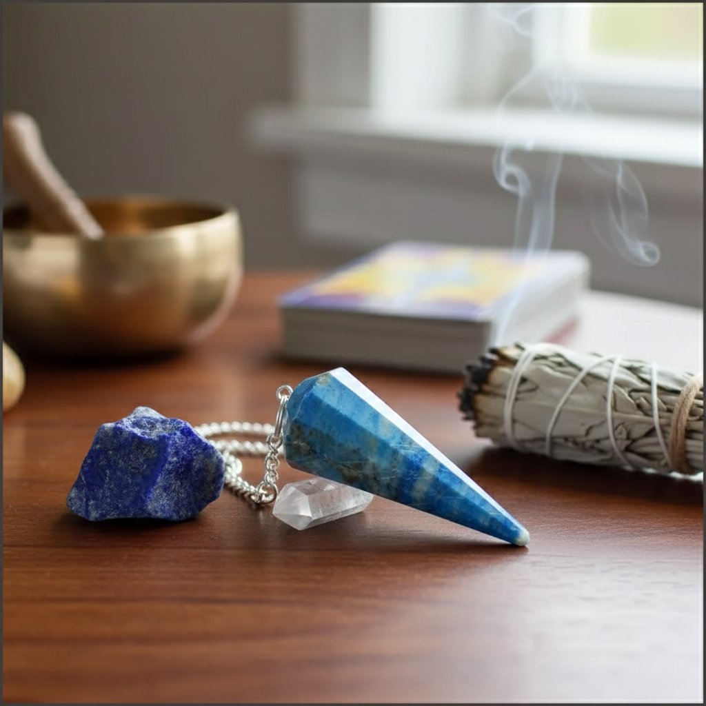Facetterad pendel i lapis lazuli - Bild 2